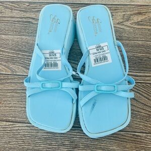 Vintage 90’s Suzanne Somers Blue‎ Sandals Minimalist Design Woman’s Size 7.5